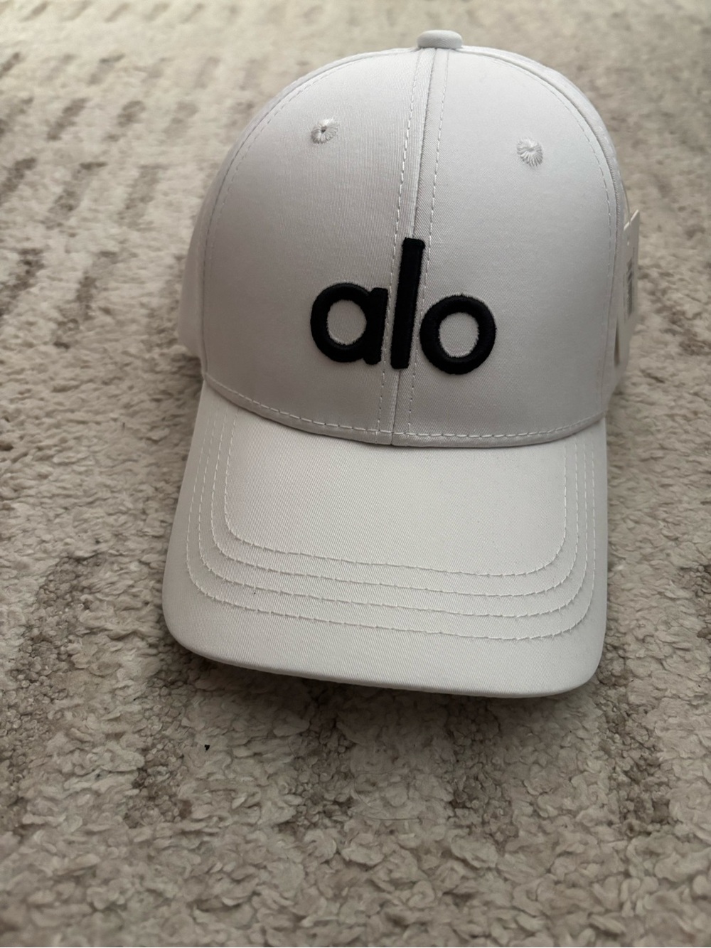 Alo White Logo Baseball Cap